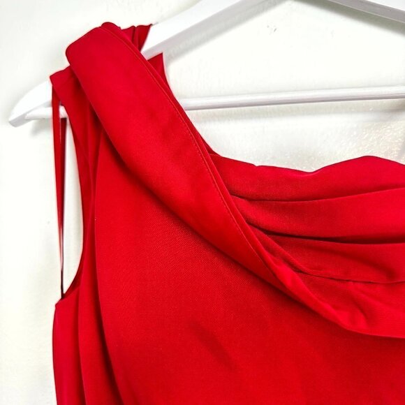 MAC DUGGAL Ruched Off-The-Shoulder Midi Dress in Red Size US 4 - Picture 5 of 11